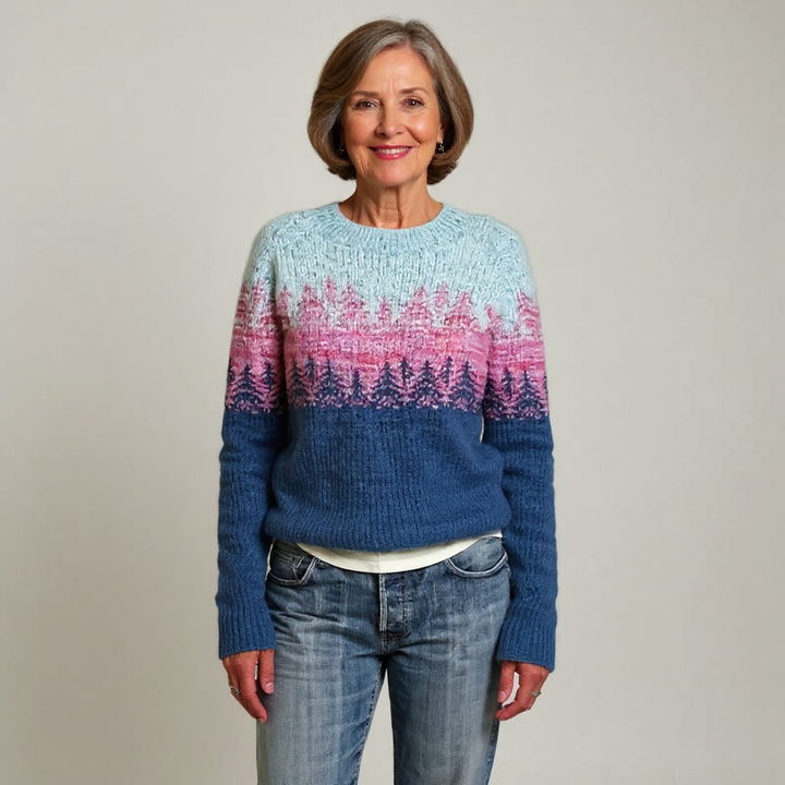 Krystyna-Maria – Sweter Retro w Stylu Północy