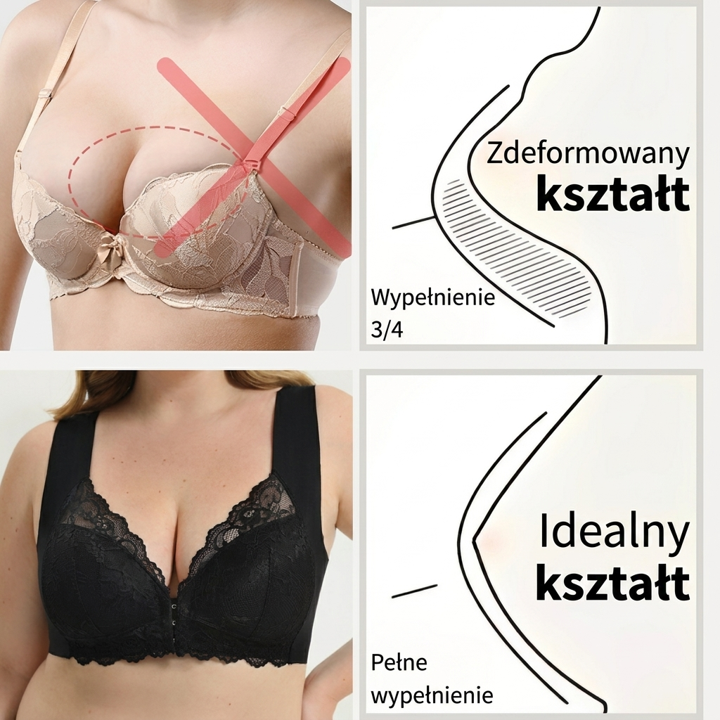 Bezszwowy biustonosz modelujący z zapięciem z przodu