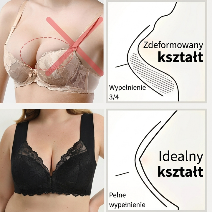 Bezszwowy biustonosz modelujący z zapięciem z przodu