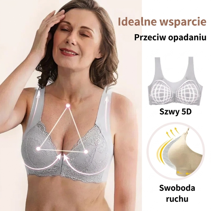 Bezszwowy biustonosz modelujący z zapięciem z przodu