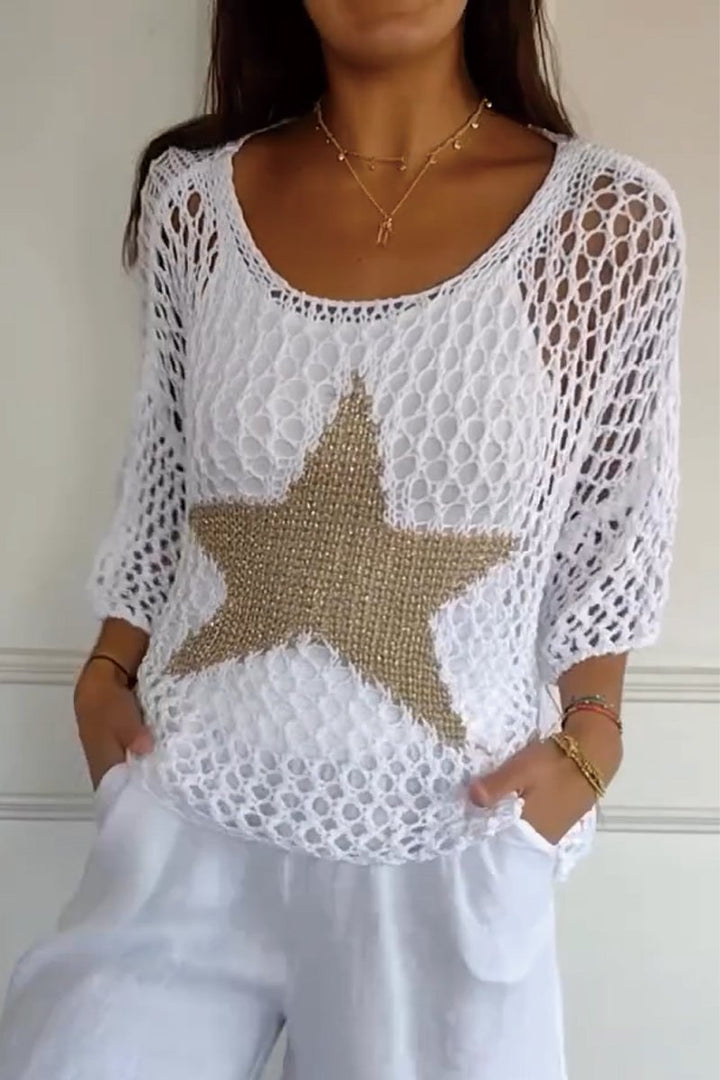 Larissa | Elegancki sweter z dzianiny z gwiazdą