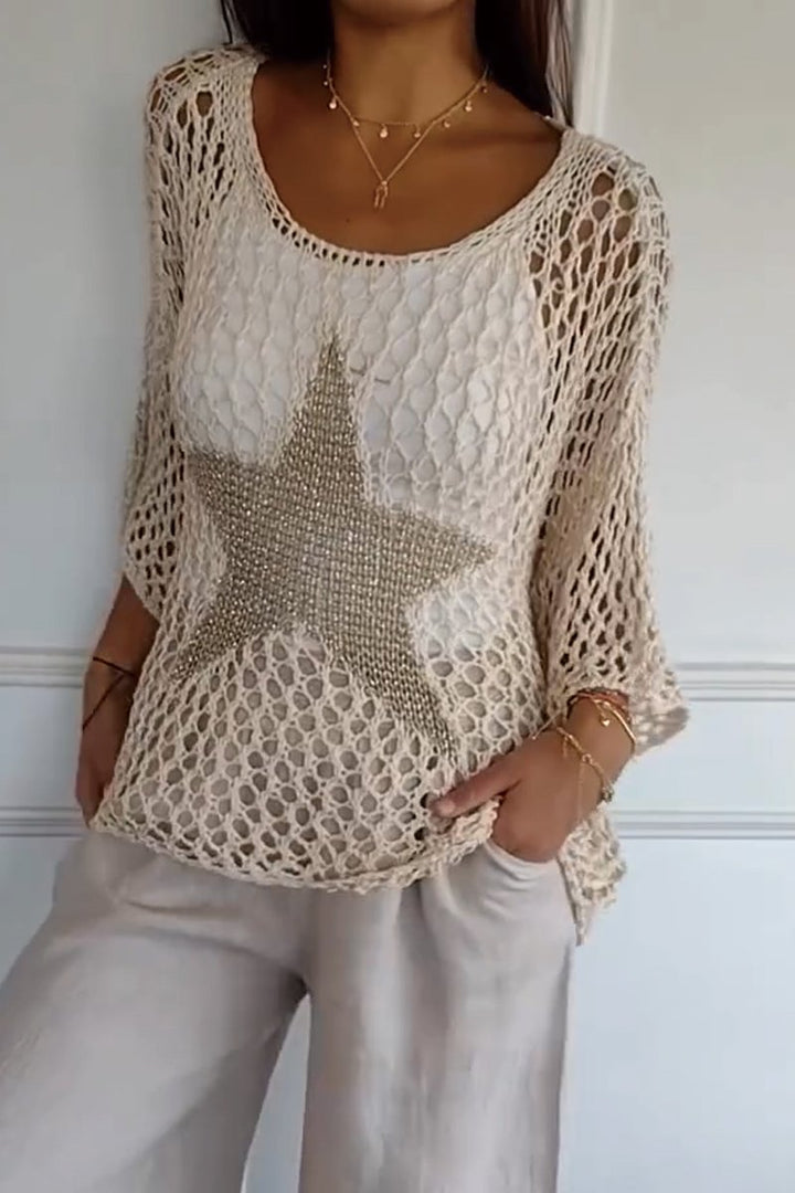 Larissa | Elegancki sweter z dzianiny z gwiazdą